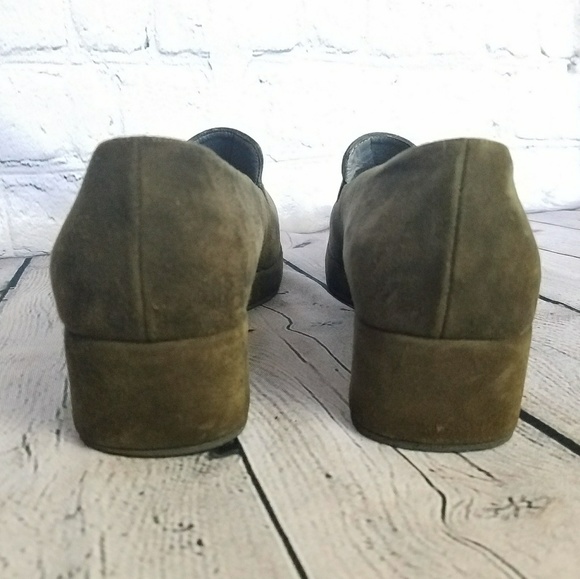 Bruno Magli Italian Green Suede Loafers Sz 7 AA - Picture 8 of 8